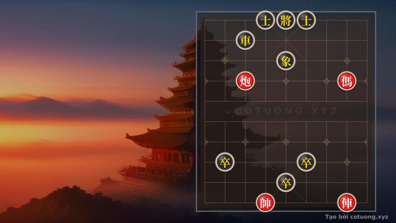 Thế cờ: The Legendary Xiangqi Strategy: The Red Chariot, Cannon, and Horse Crush the Black Three Pawns and Two Advisors - The Battle of Xichibi on the Chessboard — Cờ Tướng Online
