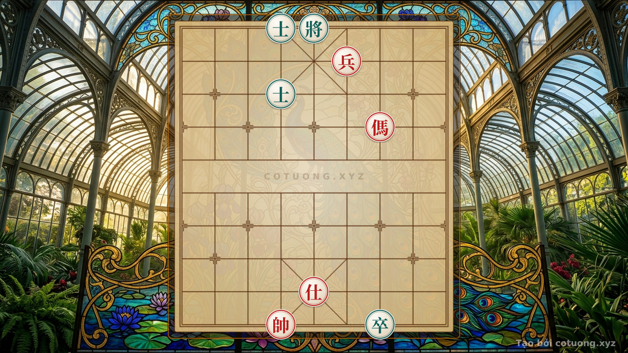 Thế cờ: Xiangqi: Black's Defensive Tactics in the Double Horse Face-to-Face Formation — Cờ Tướng Online