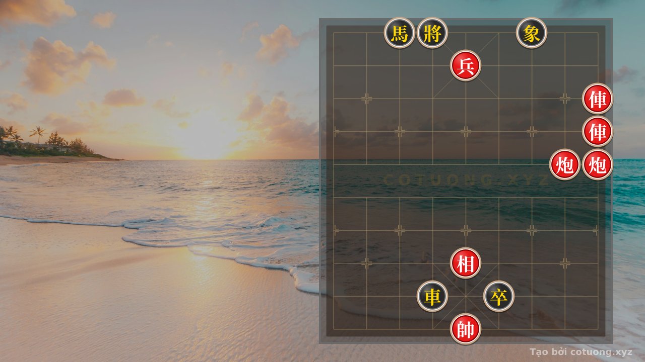 Thế cờ: Xiangqi Counterattack Masterpiece: Rook-Cannon Duo Crushes Black's Defensive Setup with the 'Double Horse Piercing Heart' Strategy — Cờ Tướng Online
