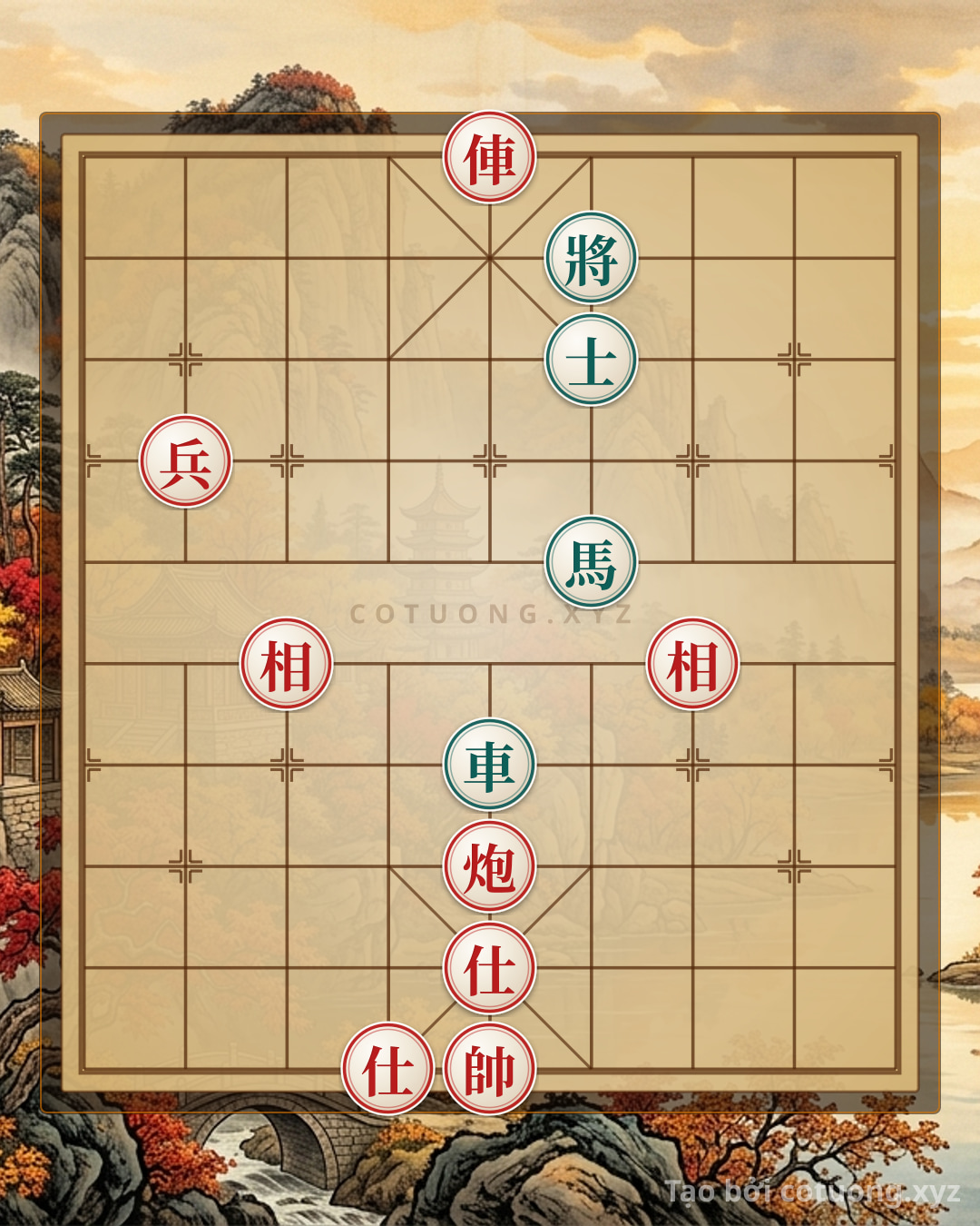 Challenge: Art of Xiangqi: Rook Cannon Pawn 2 Advisors 2 Elephants Restraining Rook Horse Advisor - Can you solve it?