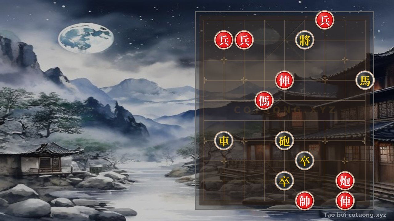 Thế cờ: Red General's Position: Double Horses Interlocking, Black Chariot Retreats - High-Speed Checkmate Tactics — Cờ Tướng Online