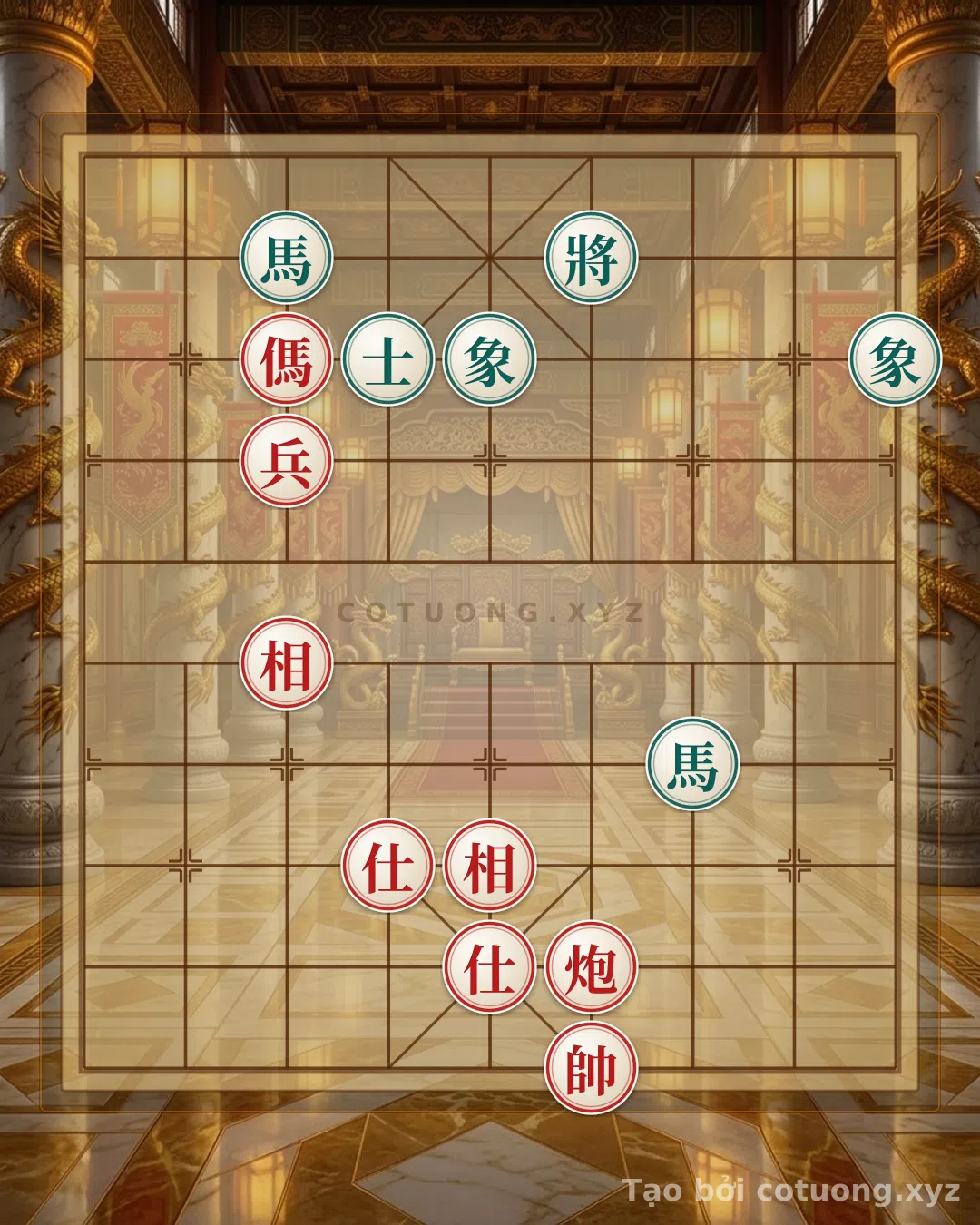 Thế cờ: Xiangqi: Compulsory Red Strategy When Two Black Horses Interlock — Cờ Tướng Online