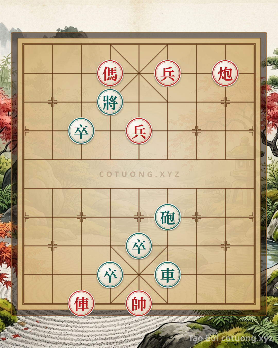 Thế cờ: Red General: Strategy to Capture the Black Army with the Rook on File 7 — Cờ Tướng Online