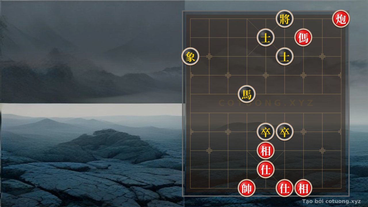 Thế cờ: Dangerous Position: Cannon Horse 2 Advisors 2 Elephants vs. Horse 2 Pawns 2 Advisors Elephant - The Sorrowful Move — Cờ Tướng Online