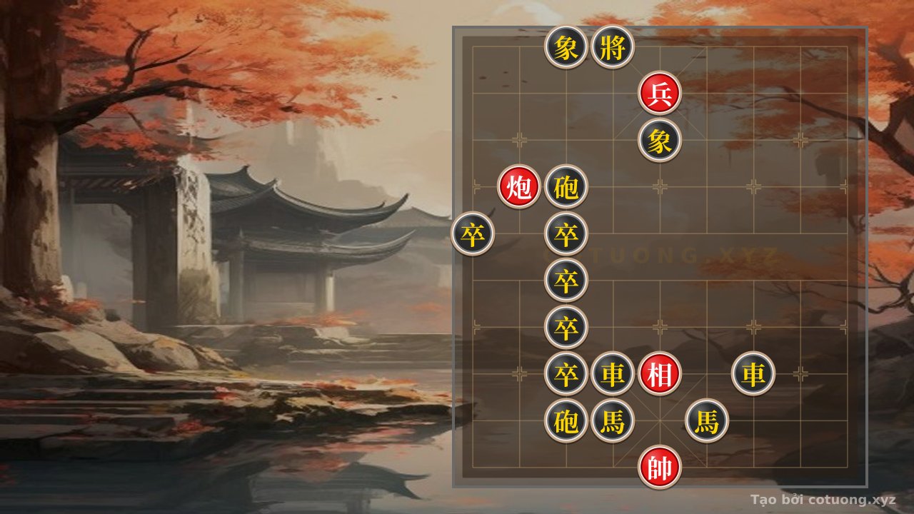 Thế cờ: Hidden Trap: Red Cannon Counterattack in the 2 Bishops vs. 2 Rooks 2 Horses Formation - Breakthrough from File 8 — Cờ Tướng Online