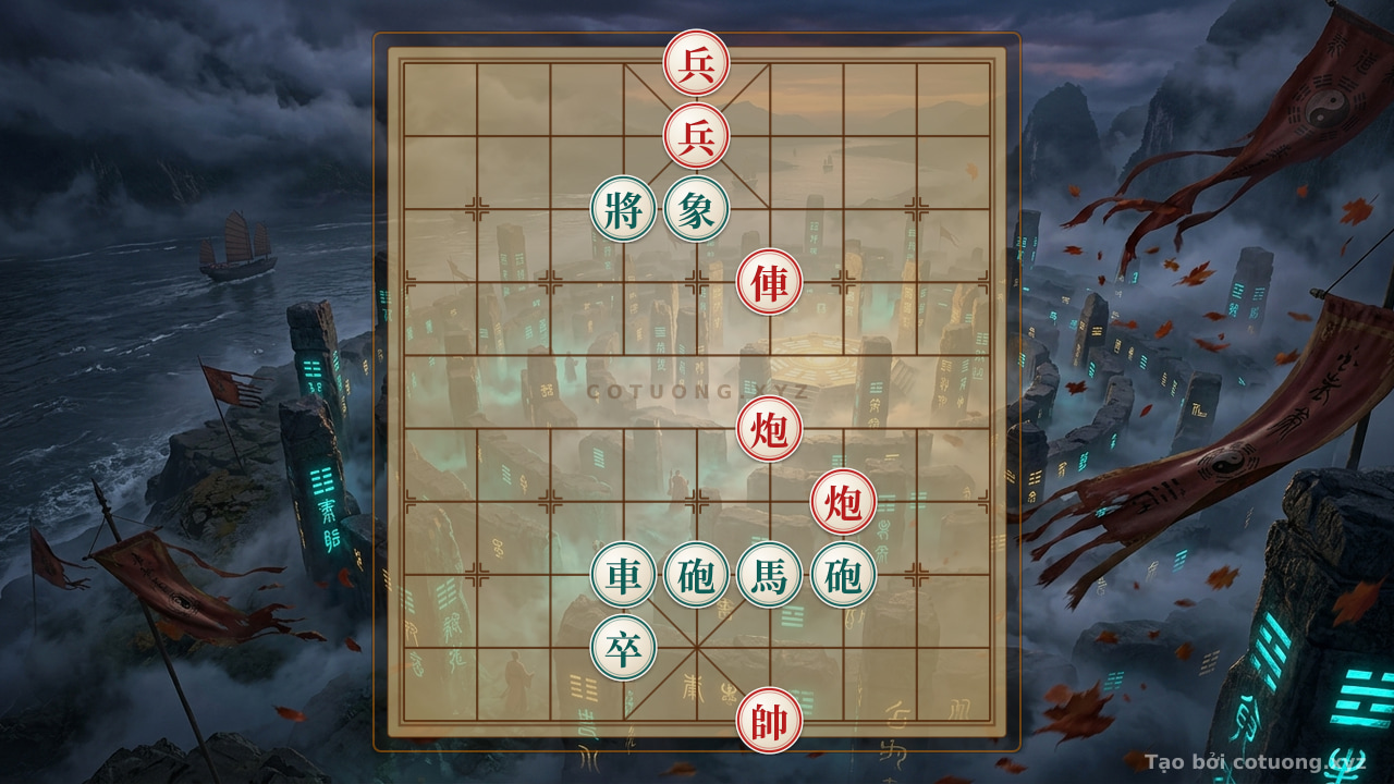 Thế cờ: Red's Dominant Strategy: The Rook Attacks the Black General in 5 Moves - Xiangqi Live — Cờ Tướng Online