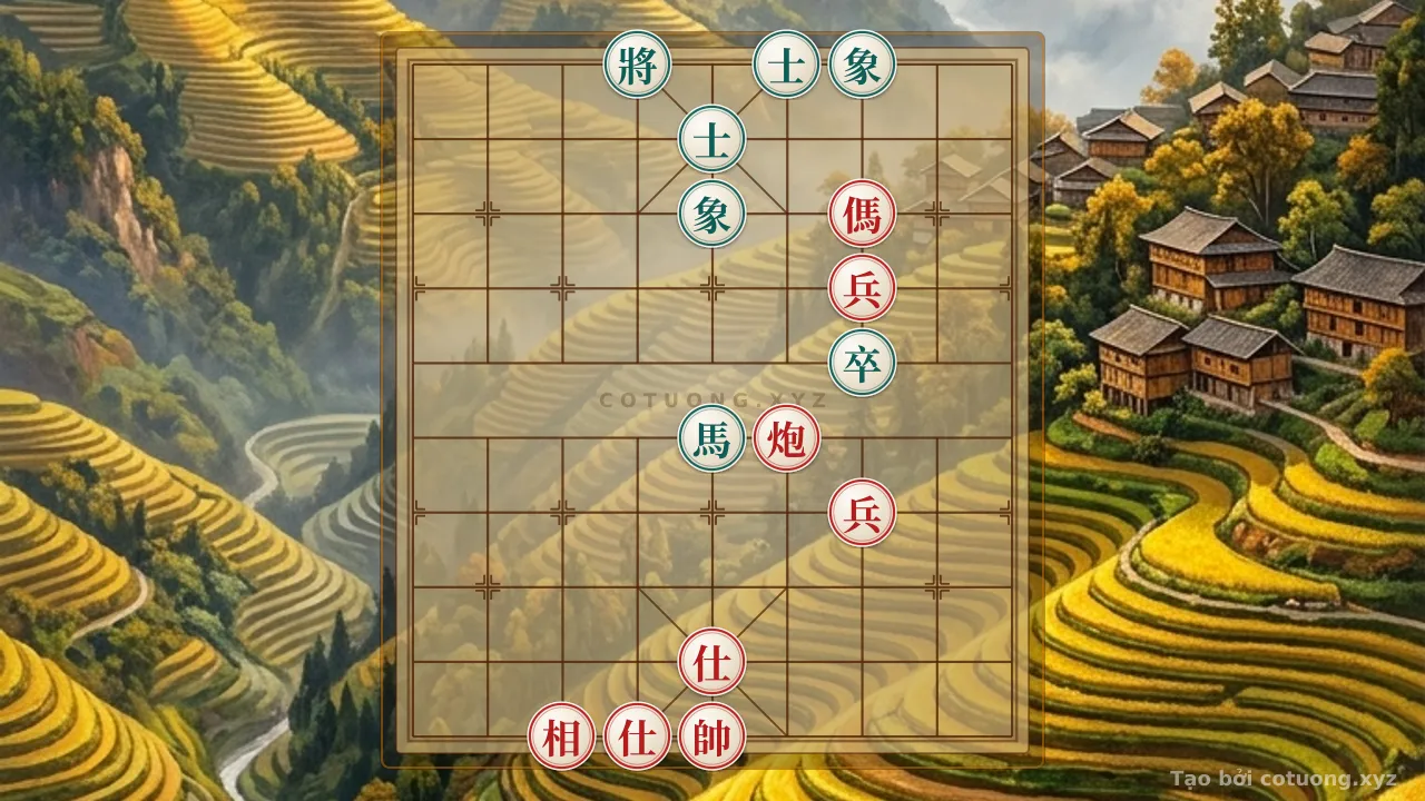 Thế cờ: The Ultimate Checkmate Breakthrough: Cannon Horse 2 Pawn vs. Horse Pawn 2 Advisors 2 Elephants - When the General's Decision Seals Victory! — Cờ Tướng Online
