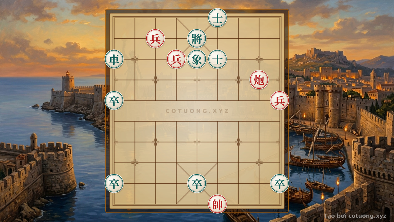 Thế cờ: Red Camp: Black Chariot on 8th Rank and Red Cannon on 7th Rank - Tactical Checkmate — Cờ Tướng Online
