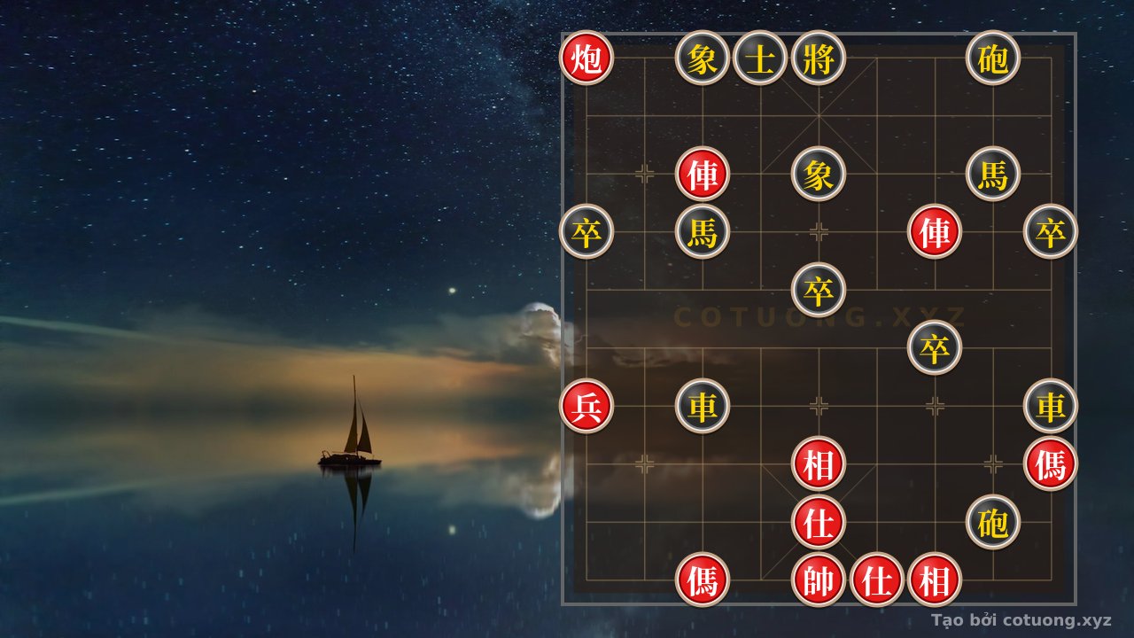 Thế cờ: Xiangqi: The Red Rook's Threat on 7th Rank - Black's Defensive Tactics — Cờ Tướng Online