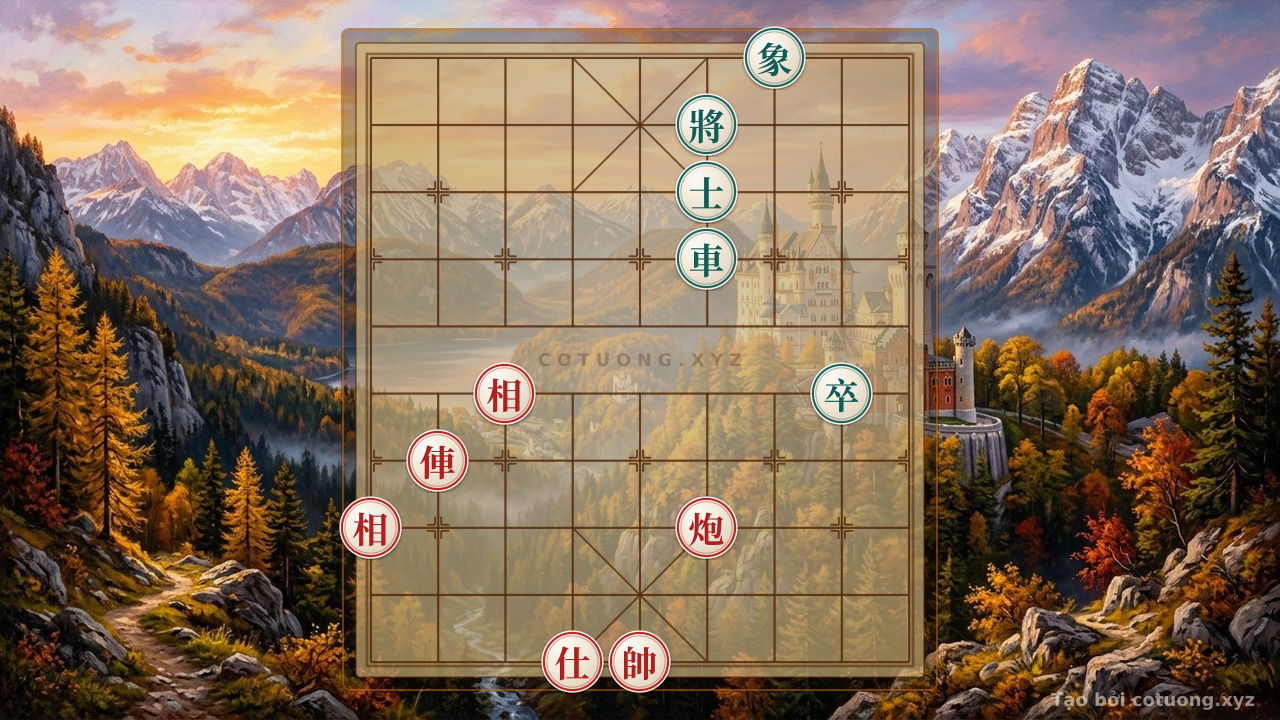 Thế cờ: The Art of Xiangqi: The Rook-Cannon Advisor vs. Black's Pawn Formation - The Unmatched Strategy of a Chess Master — Cờ Tướng Online