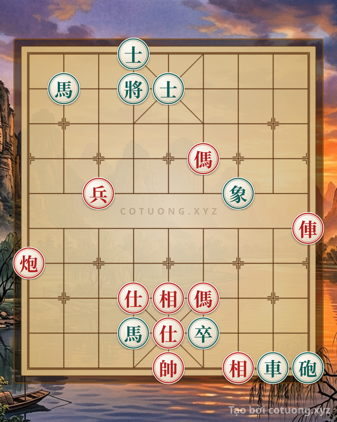 Thế cờ: Red General's Mistake: 1 Horse Exposed, 4 Cannons and 3 Advisors - The Broken Formation — Cờ Tướng Online