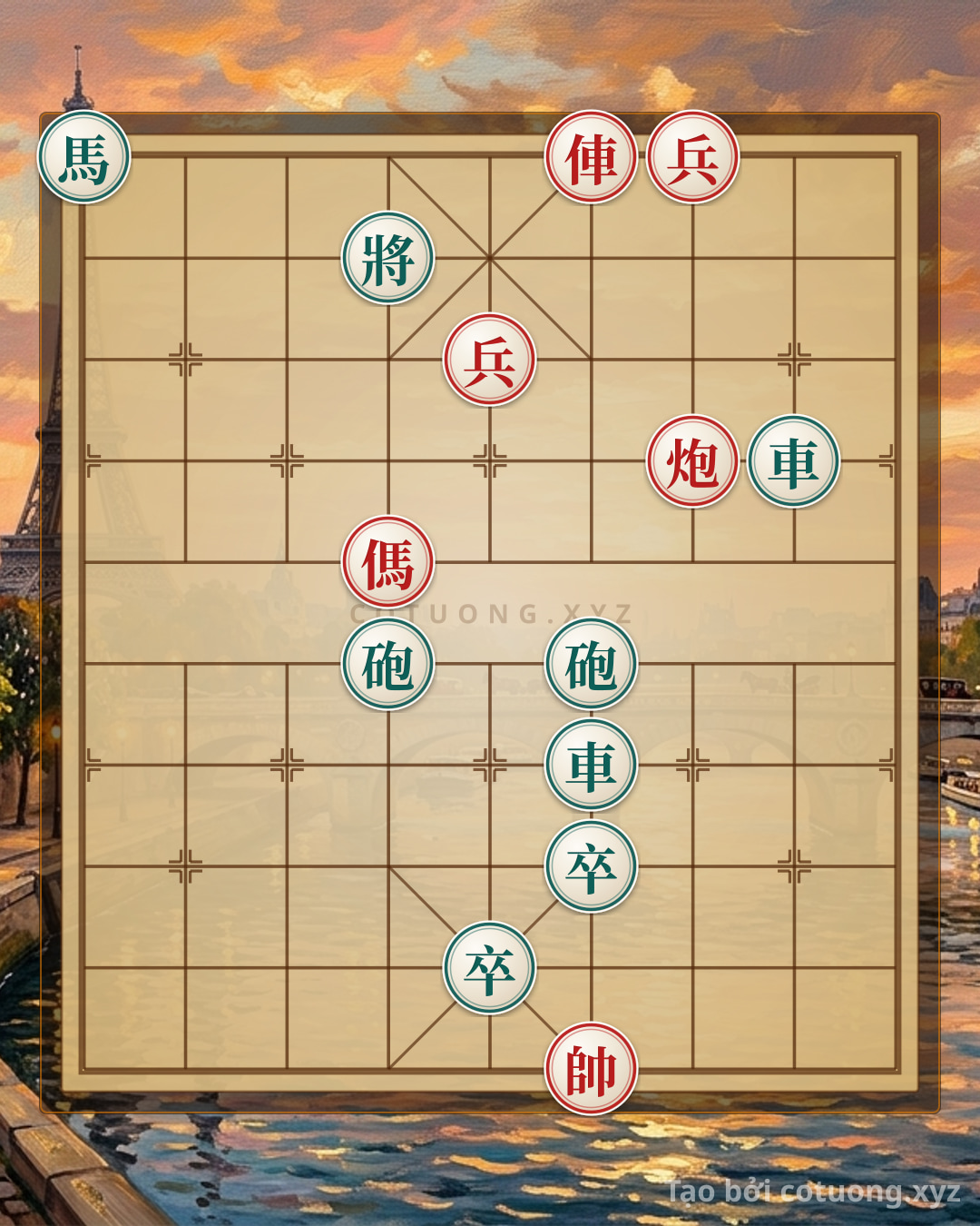 Challenge: Tam tài xa pháo mã tuyệt sát - Can you solve it?