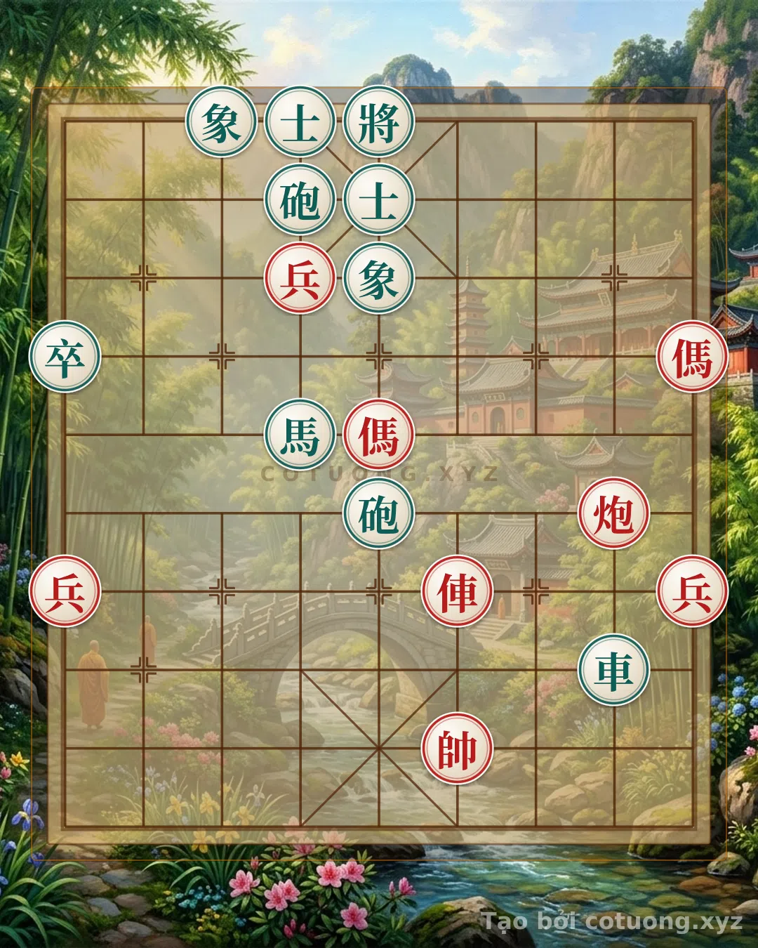 Thế cờ: The Art of Reversing the Tide in Xiangqi: How to Defeat the Red Army with a Rook-Cannon, Two Horses, and Three Pawns Against a Rook-Two Cannons, Horse, Pawns, Two Advisors, and Two Elephants — Cờ Tướng Online