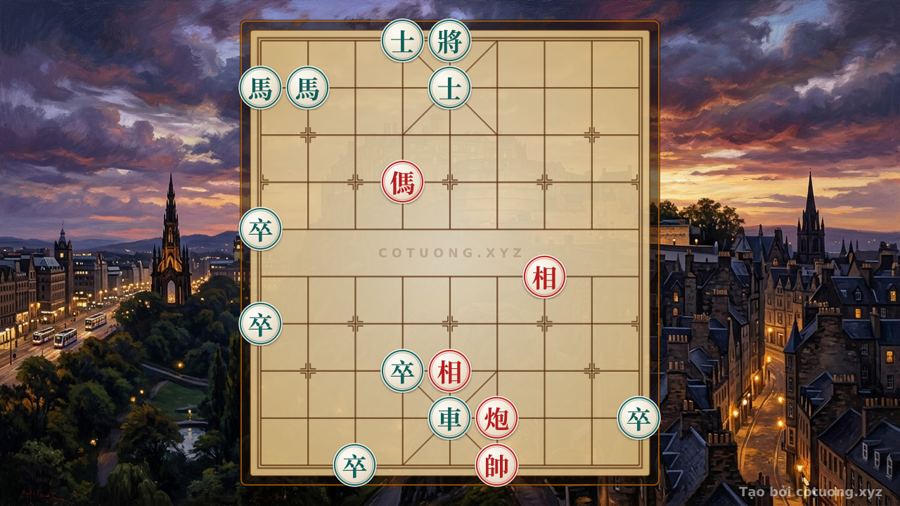 Thế cờ: Classic Checkmate Tactics: How Red's Cannon, Horse, and Double Elephants Crush Black's Rook, Double Horses, and Five Pawns in Just 3 Moves - Winning the Game — Cờ Tướng Online