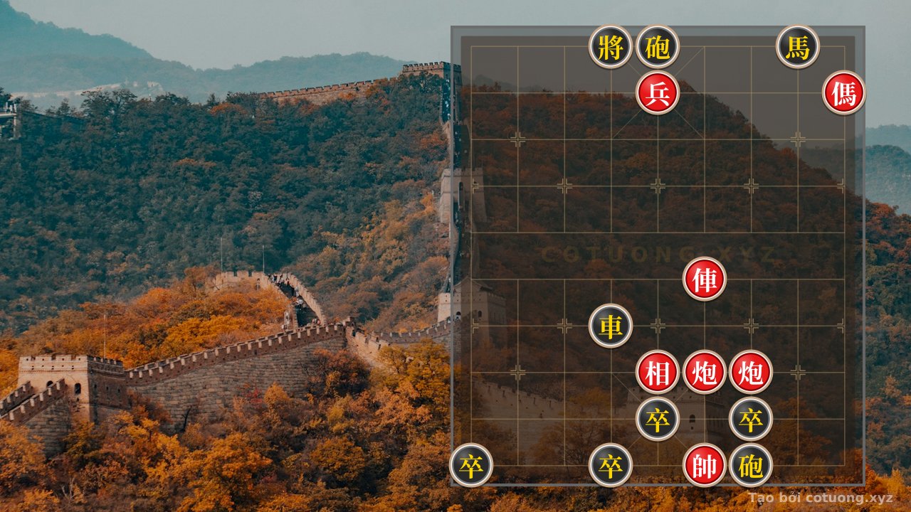 Thế cờ: Xiangqi: Black Defends in the Storm - Formation 4 Rows 10 — Cờ Tướng Online