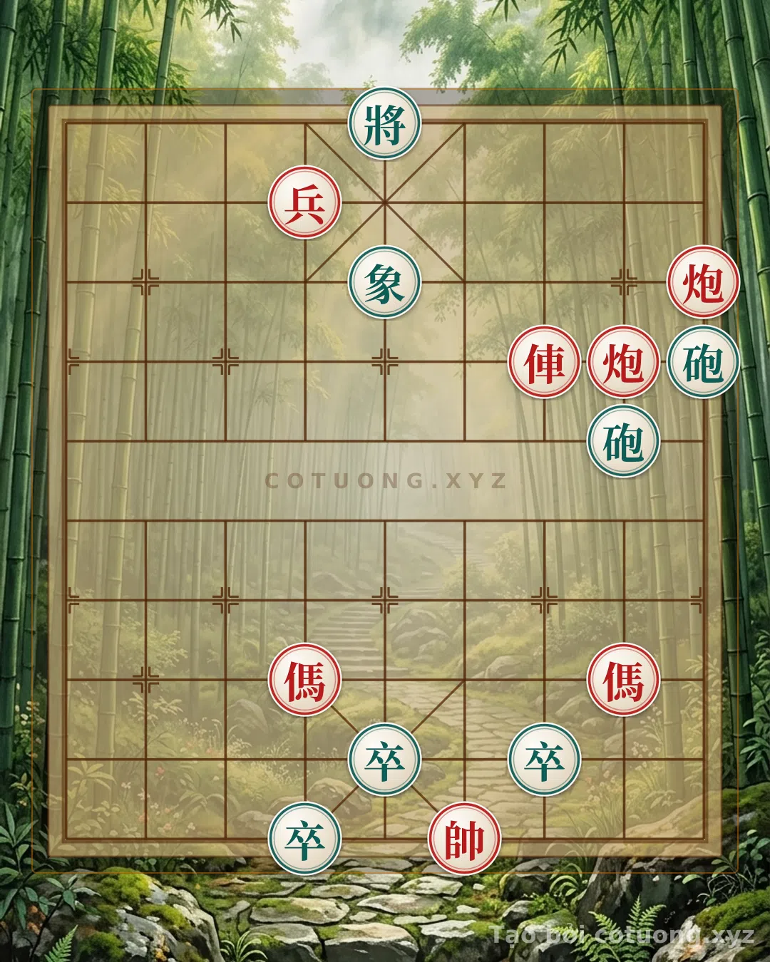 Thế cờ: Super Difficult Xiangqi Position: Red's Double Horse Legs and Cannon Threat - Black's Defense Strategy — Cờ Tướng Online