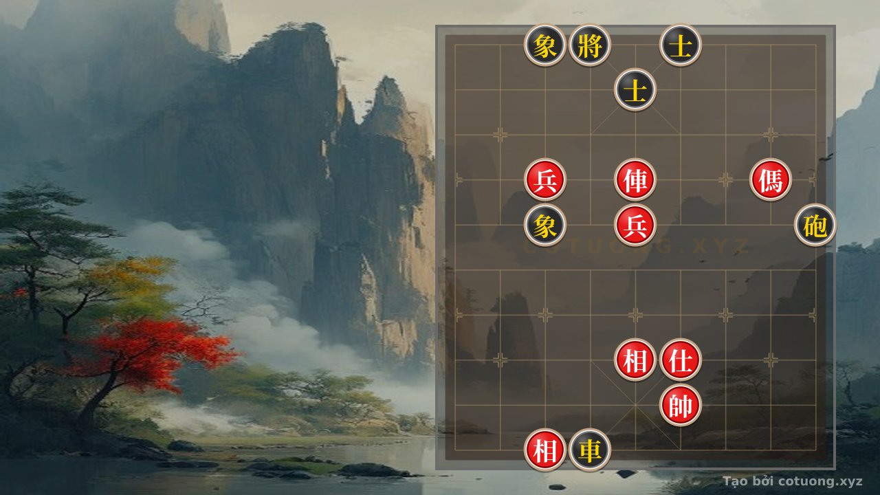 Thế cờ: The Red Army's Dangerous Formation: Black Rook on File 4 and Black Cannon on File 9 - A Brutal Strategy Like the Battle of Xichibi — Cờ Tướng Online
