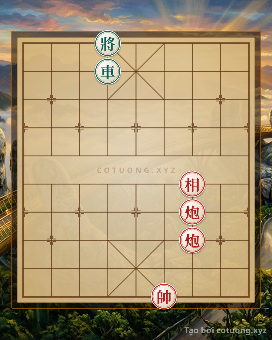 Thế cờ: The Ultimate Checkmate Trick: 2 Cannons and 1 Elephant Crush the Black Chariot in 3 Moves - A Must-Watch Xiangqi Online Strategy — Cờ Tướng Online