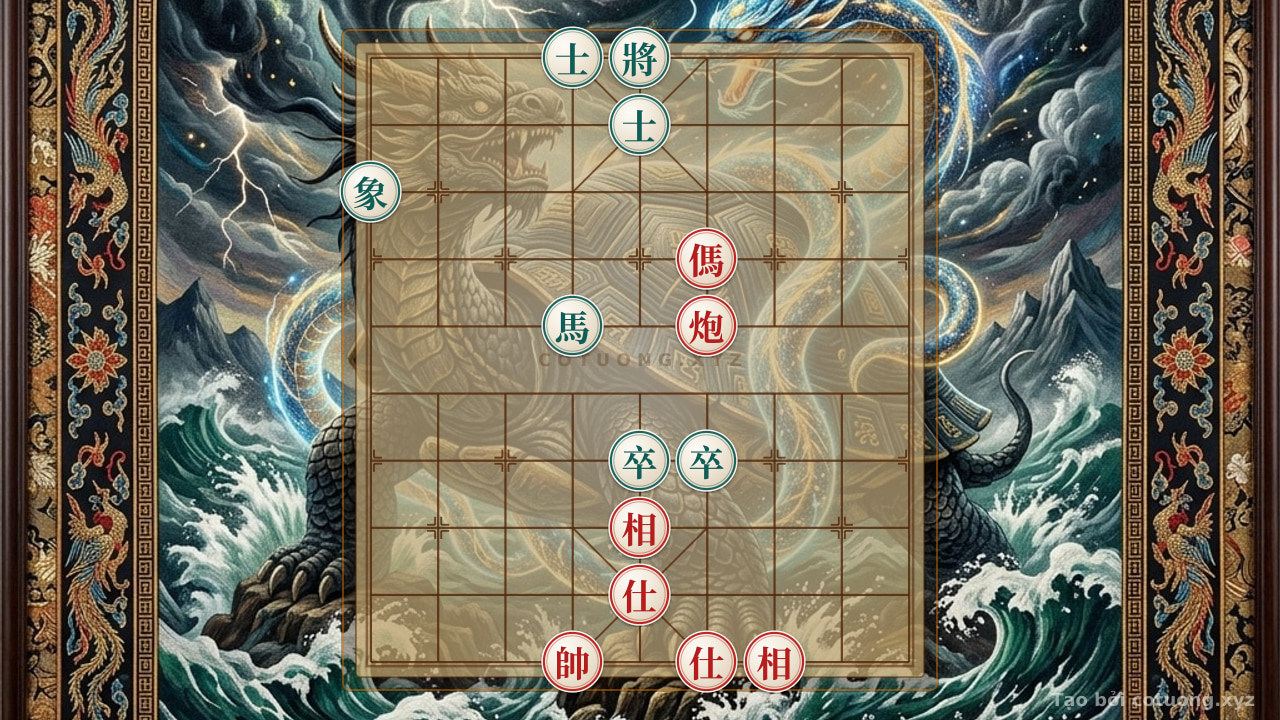 Thế cờ: The Mystery of the Board: Red Cannon on 4th Rank 6 - What's the Escape for Black? — Cờ Tướng Online