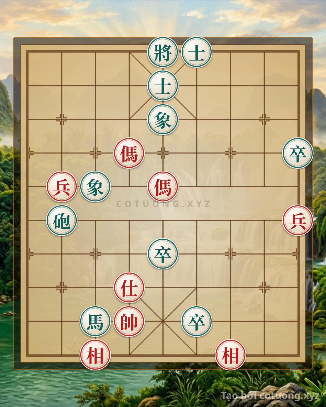 Challenge: Classic Checkmate Trick: When Red's 2 Horses and 2 Pawns Counterattack Black's Cannon Horse - A Chess Position Seemingly Weak but Holds Incredible Power - Can you solve it?