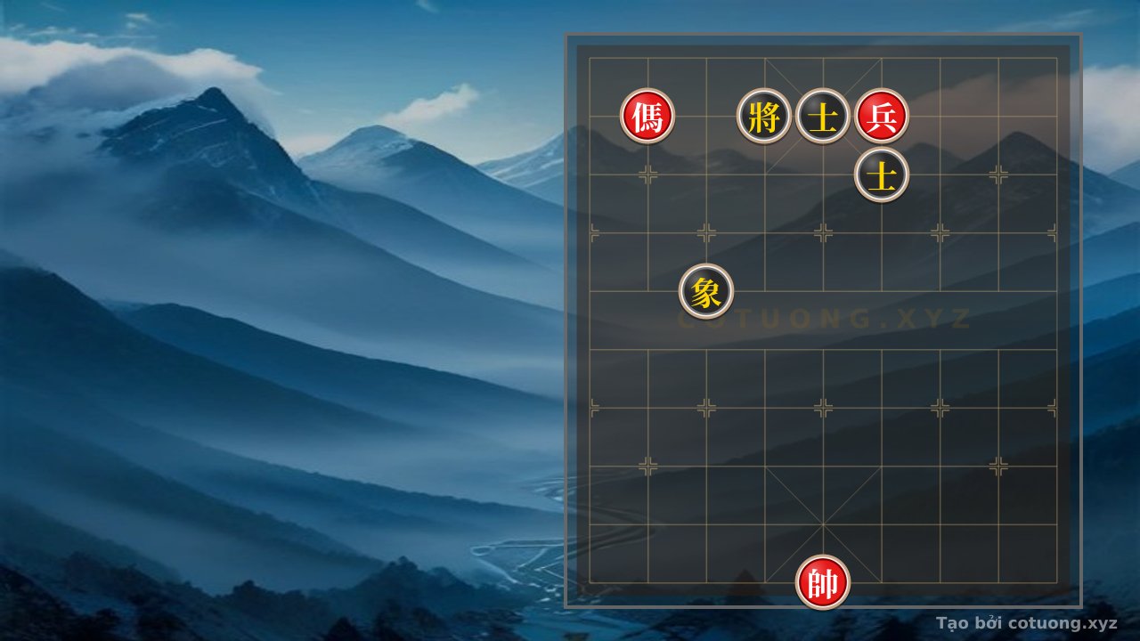 Thế cờ: The Cruel Endgame: Red Horse at File 8 Attacks Black's File 4 - Super Difficult Strategy Level 8/10 — Cờ Tướng Online