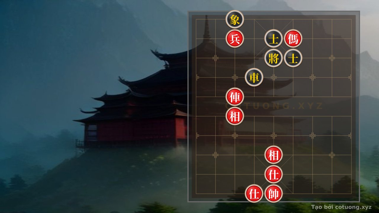 Thế cờ: Classic Checkmate: Red Chariot, Horse, and Cannon vs. Black's 2 Advisors and 2 Elephants - The Hidden Blade in the Formation — Cờ Tướng Online