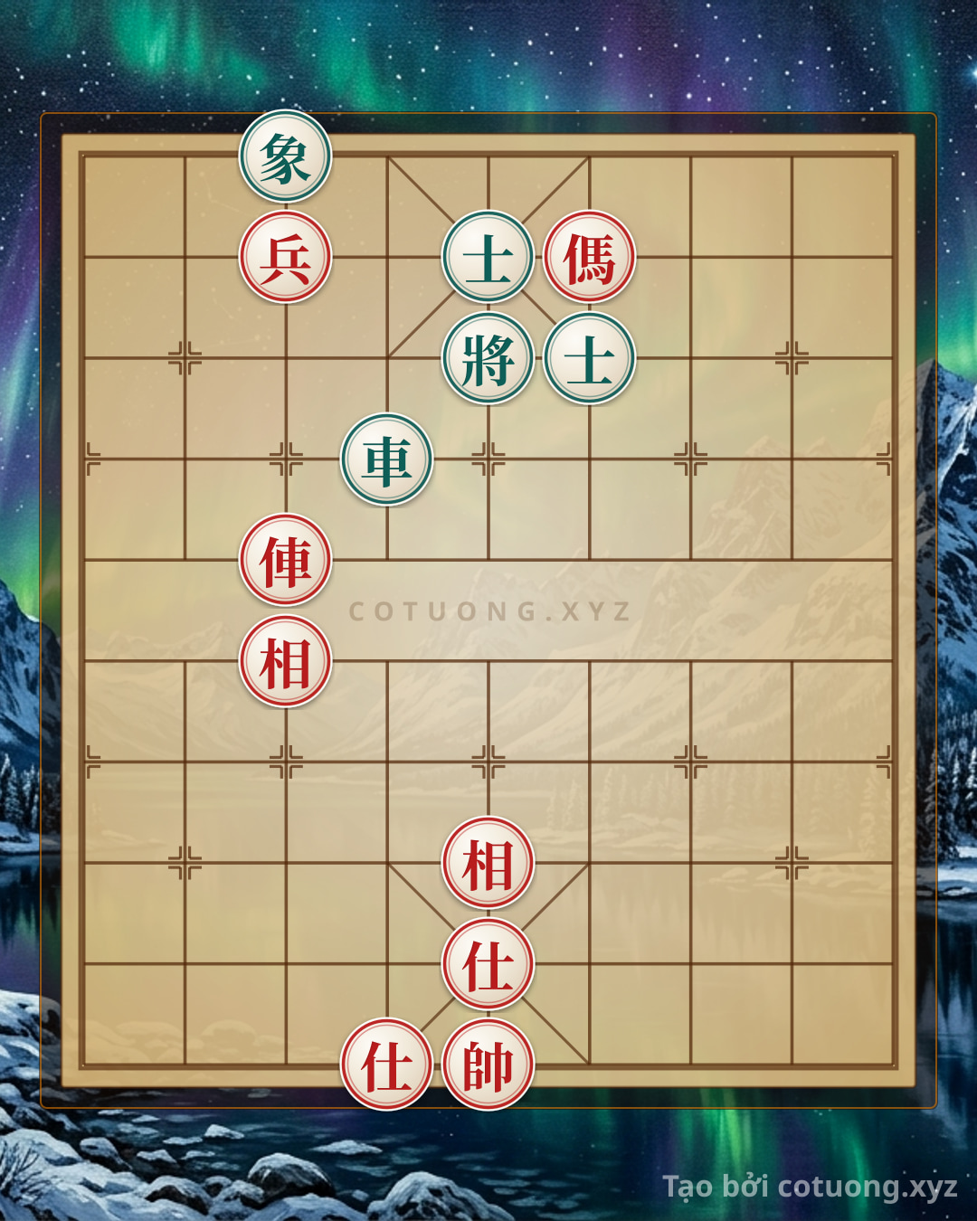 Challenge: Classic Checkmate: Red Chariot, Horse, and Cannon vs. Black's 2 Advisors and 2 Elephants - The Hidden Blade in the Formation - Can you solve it?