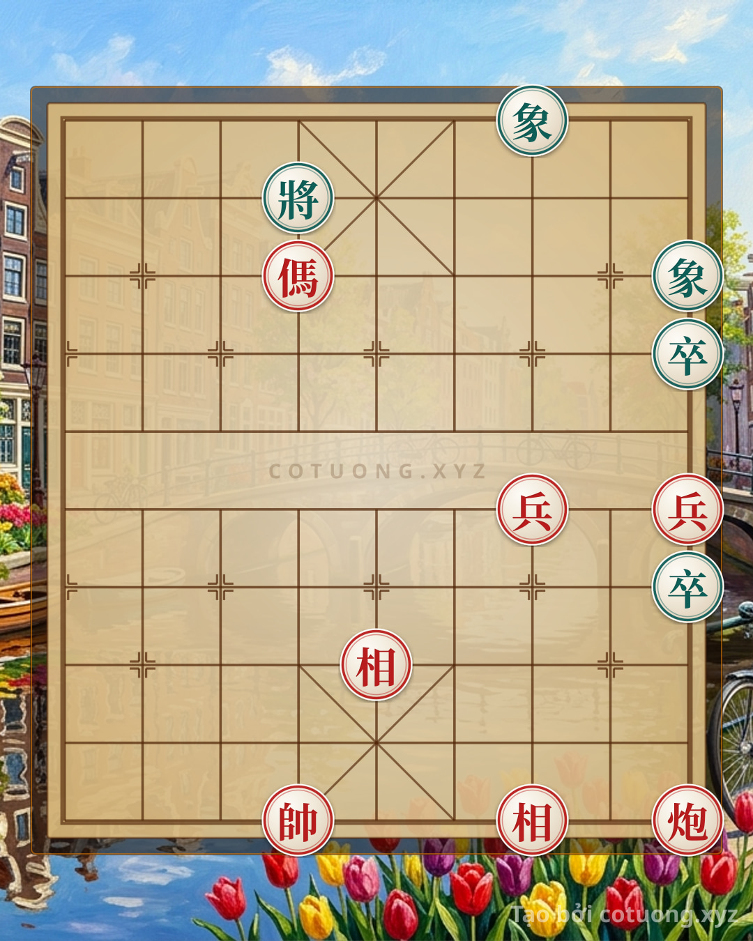Challenge: The Quiet Board: The Art of Balance Between Red Horse and Black Elephant in a Harmonious Formation - Can you solve it?