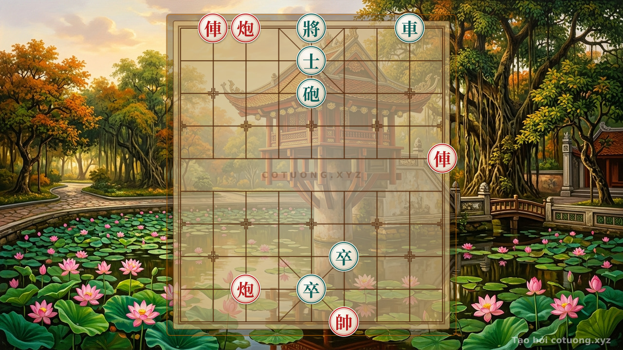 Thế cờ: Xiangqi Board: Red Cannon Advances, Black Chariot Resists - Battle of 36 Strategies — Cờ Tướng Online