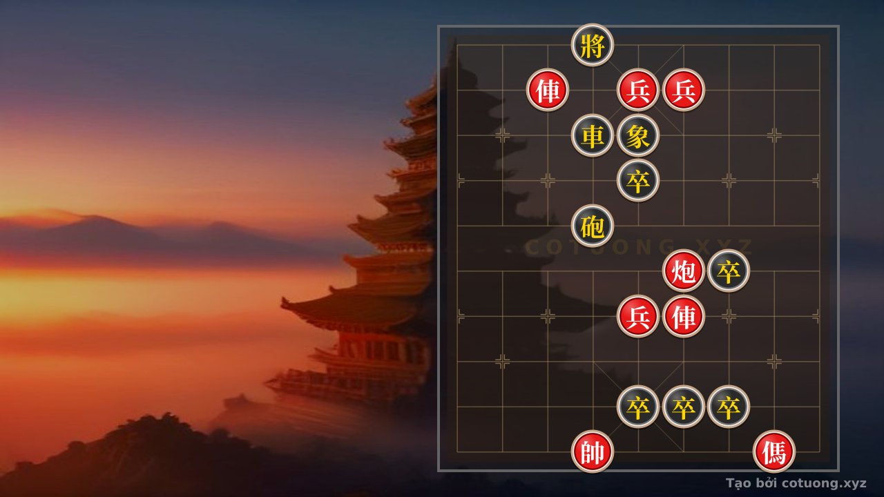 Thế cờ: Defensive Counterattack Strategy: Neutralizing the Red Chariot's Attack on File 7, Rank 9 in the General's Gambit — Cờ Tướng Online