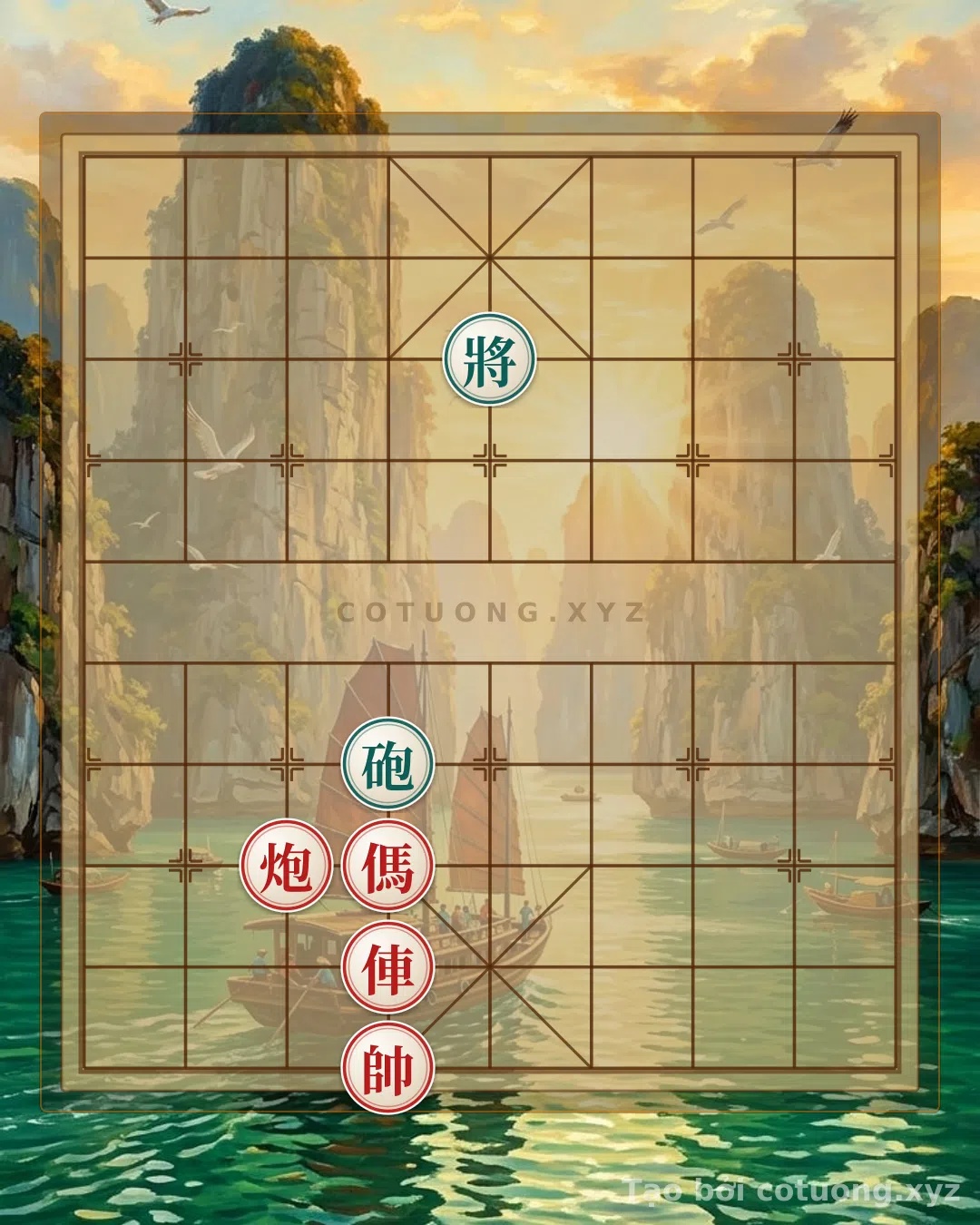 Thế cờ: Xiangqi: Red's Tactical Victory in the Double Horse Face-to-Face Formation — Cờ Tướng Online