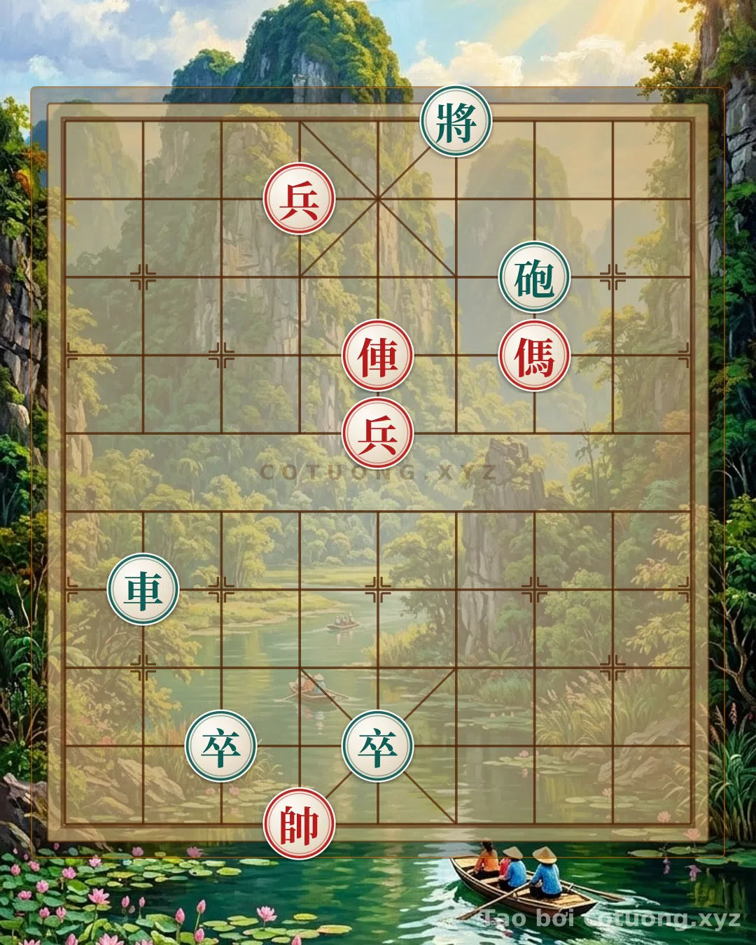 Thế cờ: Defending against Black's Forking Attack in the Double Horse Face Formation — Cờ Tướng Online