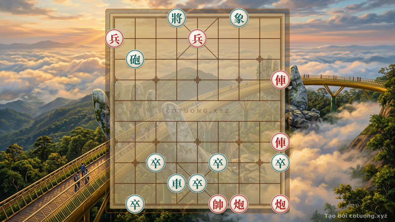 Thế cờ: Red's Breakthrough: Crushing the Double Horse Formation with the Empty Cannon — Cờ Tướng Online