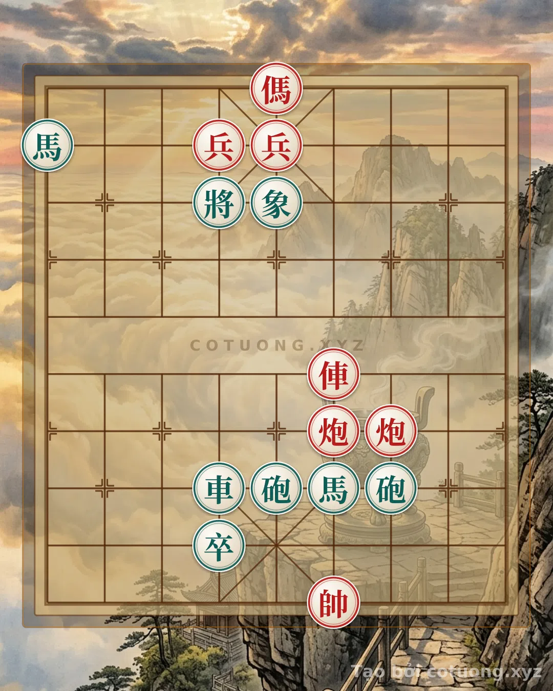 Thế cờ: The Death Trap: Red Chariot at 4-5 Kills the Black General in 3 Moves — Cờ Tướng Online