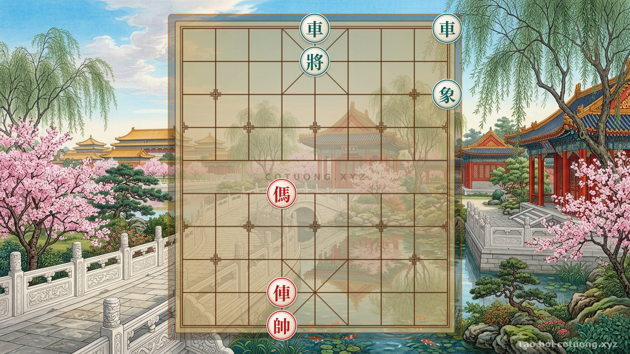 Thế cờ: The 'Black Rook on File 5' Trap - A Subtle Defense for the Red General in the 1/10 Opening — Cờ Tướng Online