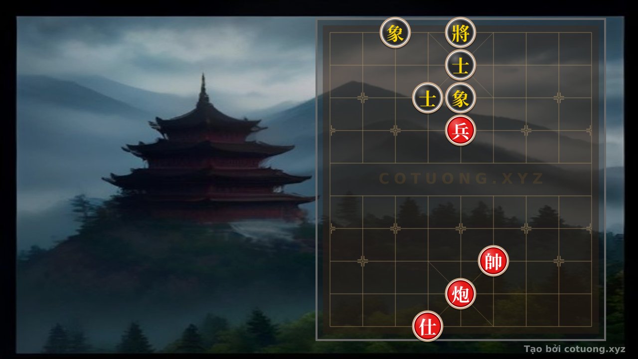 Thế cờ: Xiangqi Super Difficult: Red Crushes Black's Forces with 1 Pawn, 1 Cannon and 1 Advisor — Cờ Tướng Online