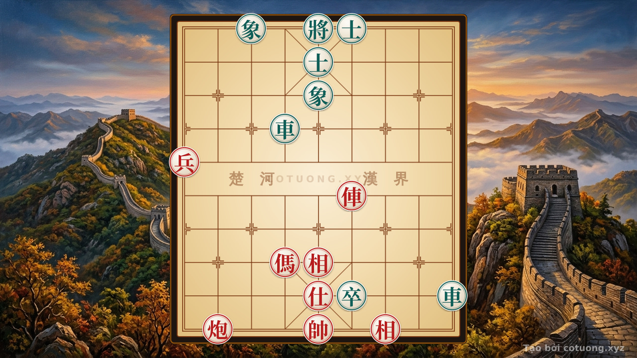 Thế cờ: Masterstroke in the Endgame: Rook Cannon Horse Pawn Advisor 2Bishops vs. 2Rooks Pawn 2Advisors 2Bishops - Ancient Chess Strategy — Cờ Tướng Online