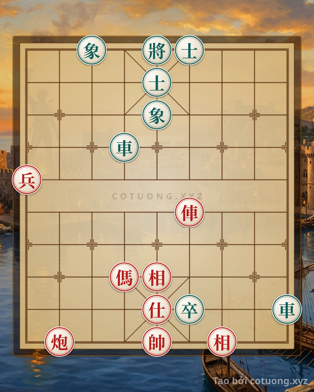 Challenge: Masterstroke in the Endgame: Rook Cannon Horse Pawn Advisor 2Bishops vs. 2Rooks Pawn 2Advisors 2Bishops - Ancient Chess Strategy - Can you solve it?