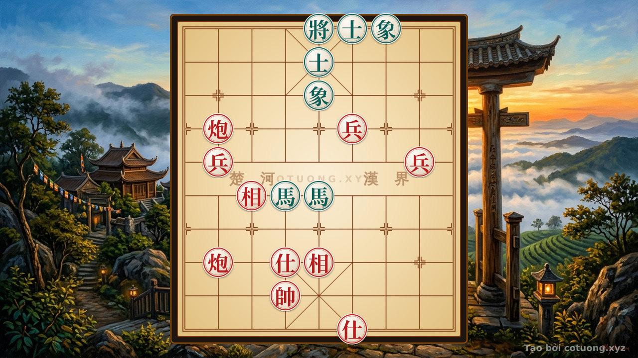 Thế cờ: Defensive Counterattack Strategy: Neutralizing Black's Double Horse Legs Formation — Cờ Tướng Online