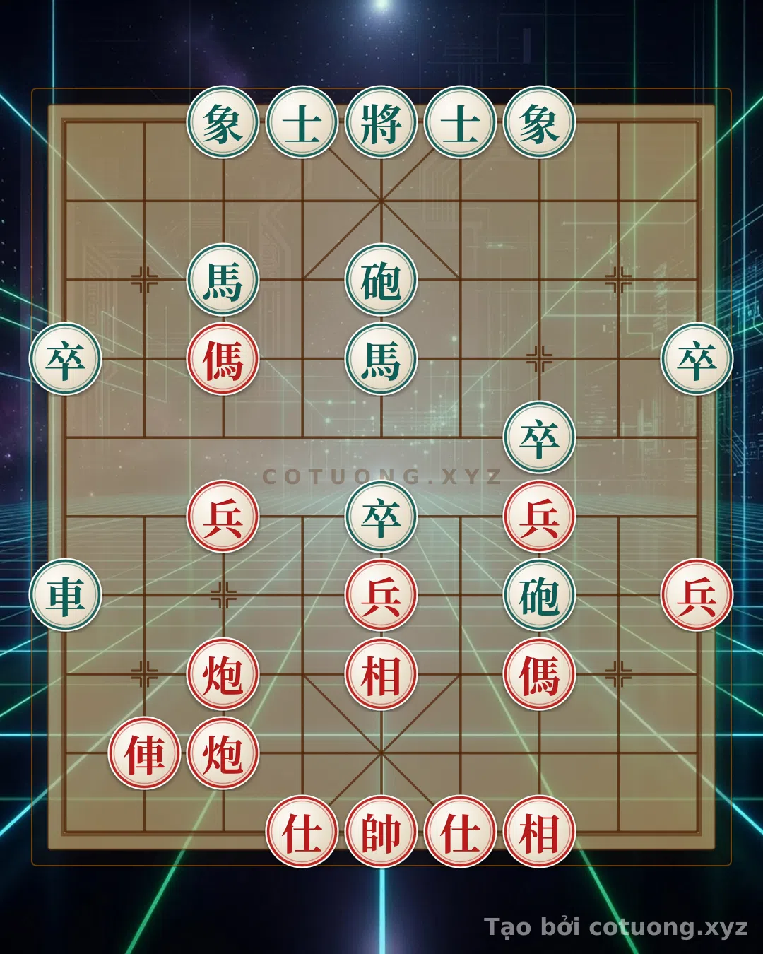 Thế cờ: E7B7 Secret Moves: When the Rook, Cannon, and Horse Dance on the Graveyard Board — Cờ Tướng Online