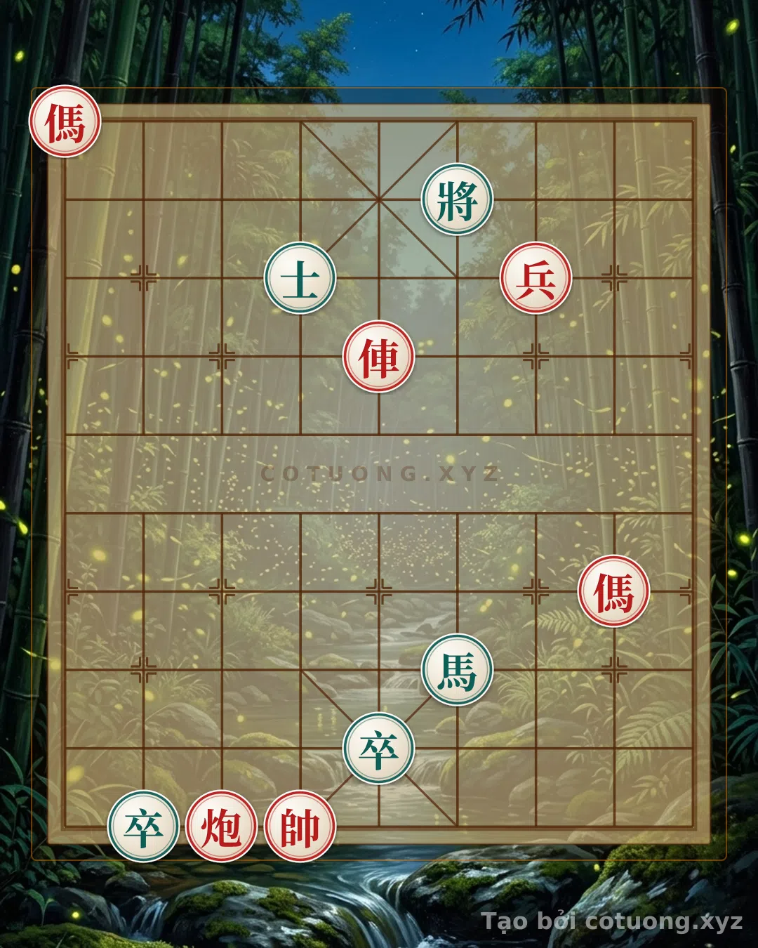 Thế cờ: Mythical Double Horses: Red's Counterattack Strategy in the 9th File Battle — Cờ Tướng Online