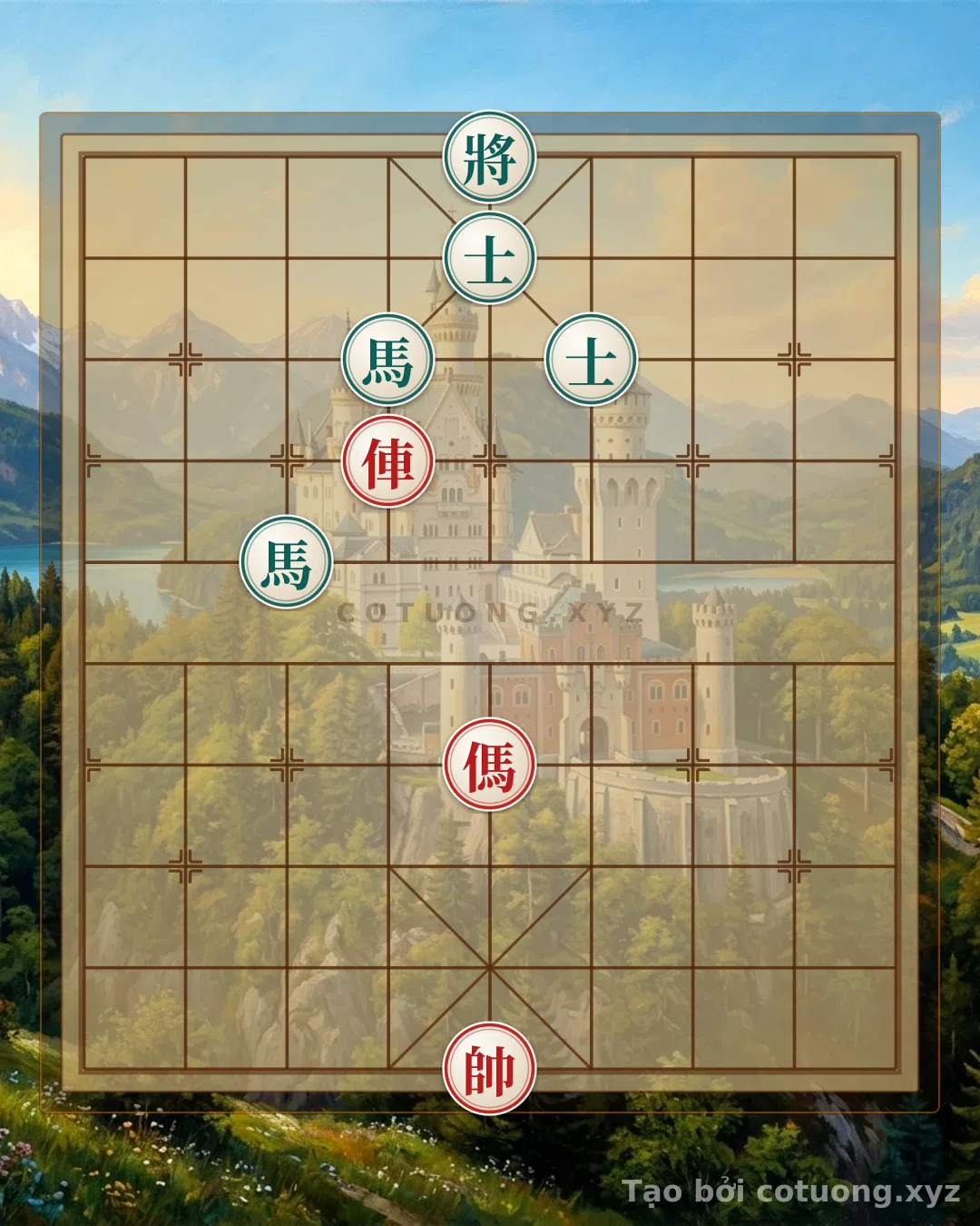 Thế cờ: Xiangqi: Double Horse Leg Formation - Black's Deadly Defensive Tactics — Cờ Tướng Online