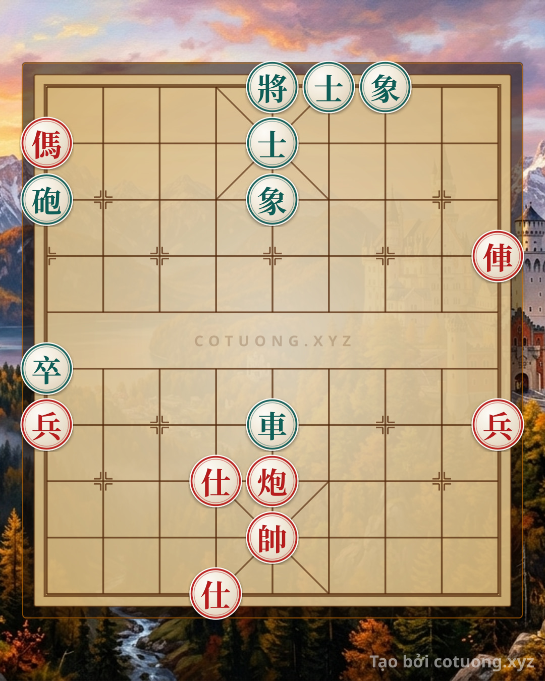 Challenge: The Classic Trap: Red's Rook-Cannon-Horse with Two Pawns vs. Black's Rook-Cannon with Two Advisors and Elephants - The Blood Battle in Chinese Chess - Can you solve it?