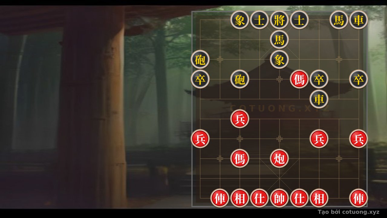 Thế cờ: Secret 'Red-Black' Xiangqi Formation: Double Horses Interlock, Cannon Threatens — Cờ Tướng Online