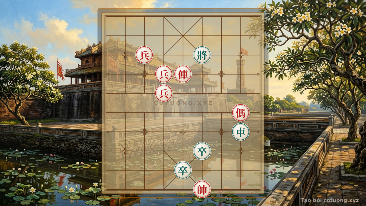 Thế cờ: Red Rook at 5th File, 7th Rank: The Pinning Strategy in the 'Red Pawn at 7th File, 8th Rank' Formation — Cờ Tướng Online