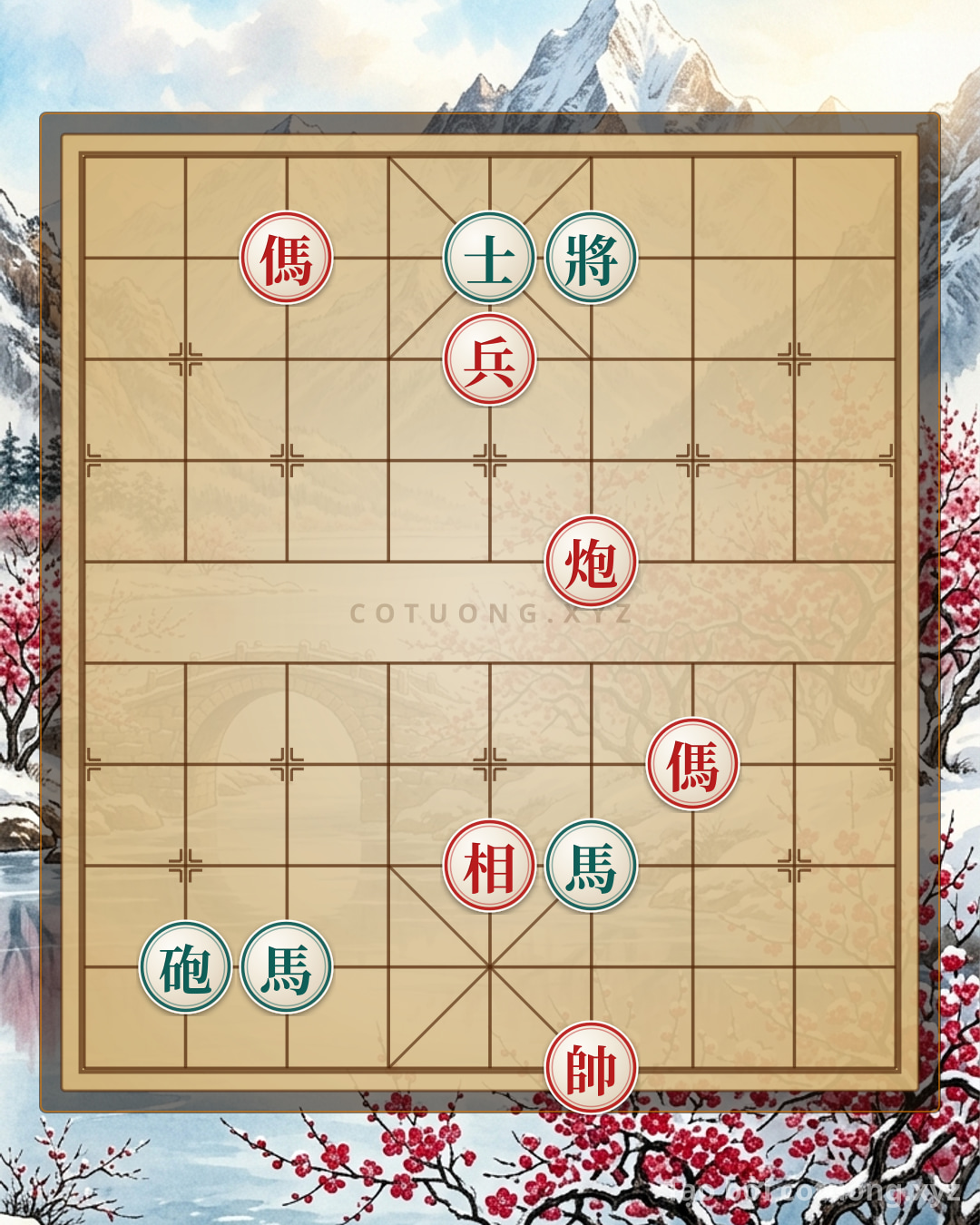 Challenge: Xiangqi (Chinese Chess): Red Cannon and Rook Trap Against Black Cannon and Two Horses - The Sorrowful Move - Can you solve it?