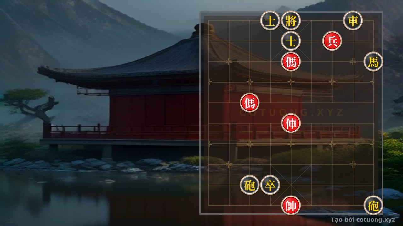 Thế cờ: Red General vs. Cannon: The Double Horse Legs Strategy in a Challenging Chess Position — Cờ Tướng Online