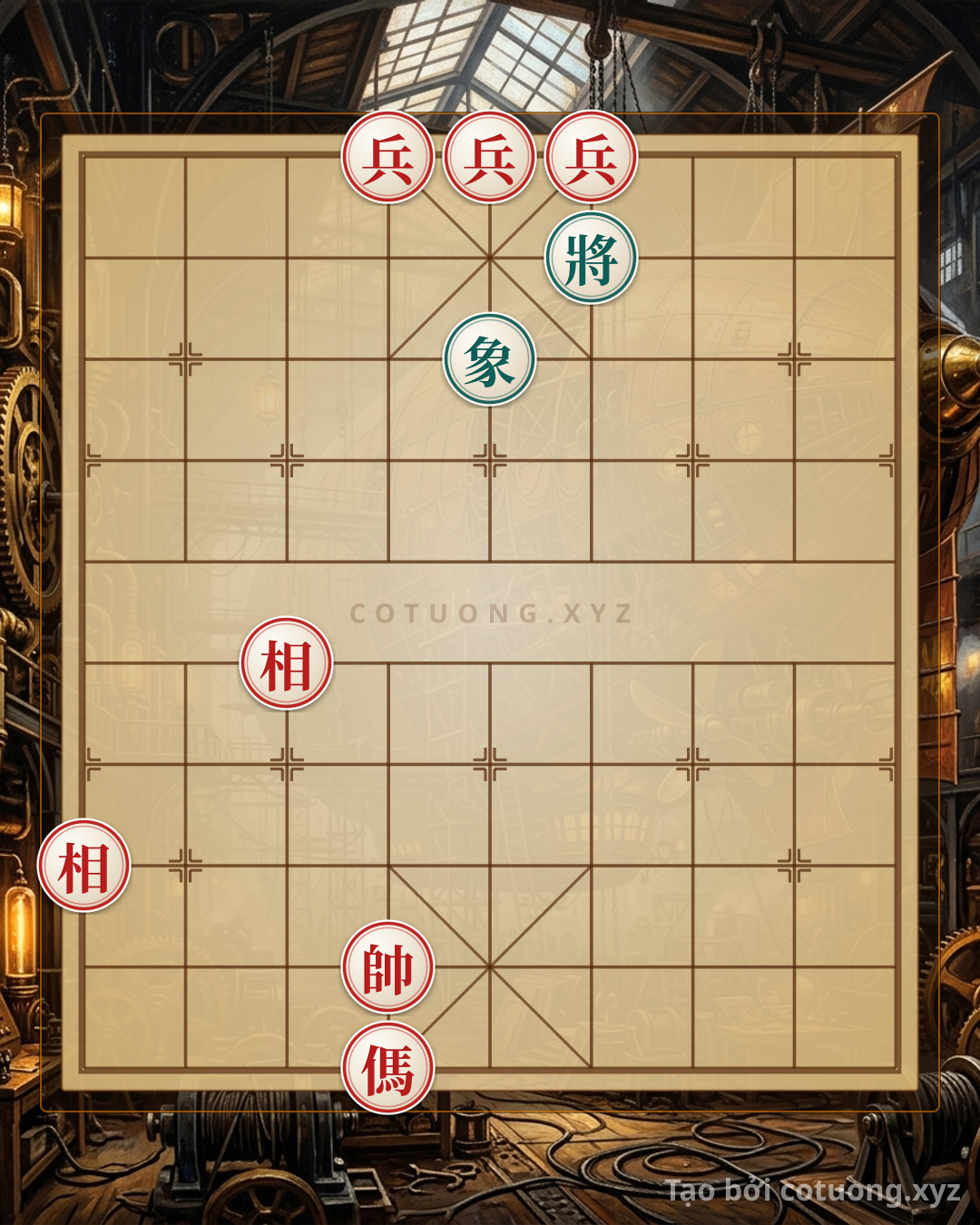 Challenge: Xiangqi: Red 3 Pawns, Black 1 Bishop - Subtle Defensive Tactics - Can you solve it?