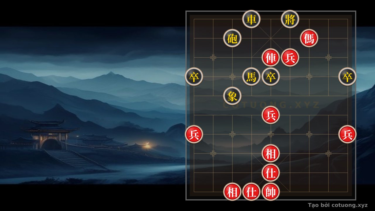 Thế cờ: The Secret of Swimming Upstream in Xiangqi: When the Chariot-Horse Four Pawns Face Off Against the Cannon-Horse Three Pawns — Cờ Tướng Online