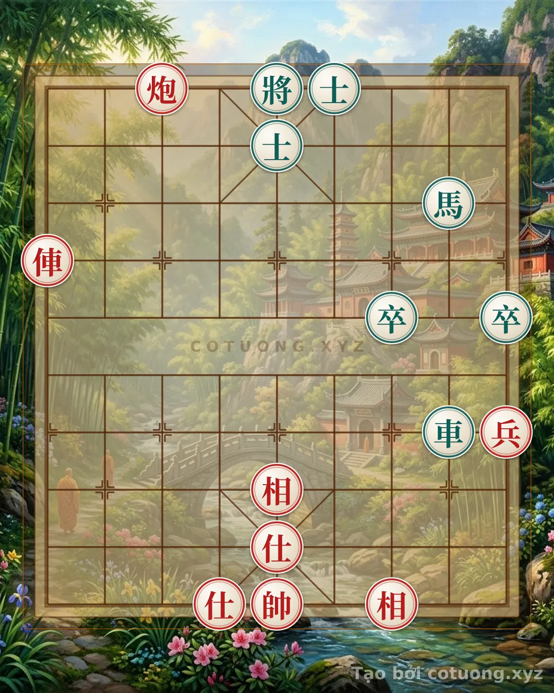 Thế cờ: Mystery of the 7th Row: The Red Cannon Hides Behind the Chariot, a Deadly Trap in the EE05 General's Chess — Cờ Tướng Online